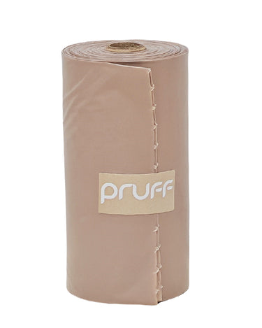 Modern Minimalist Pet Waste Bags. Neutral colored dog poop bags by Pruff Pets.