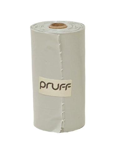 Modern Minimalist Pet Waste Bags. Neutral colored dog poop bags by Pruff Pets.